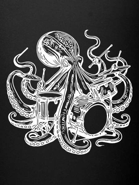 Octopus plays drums