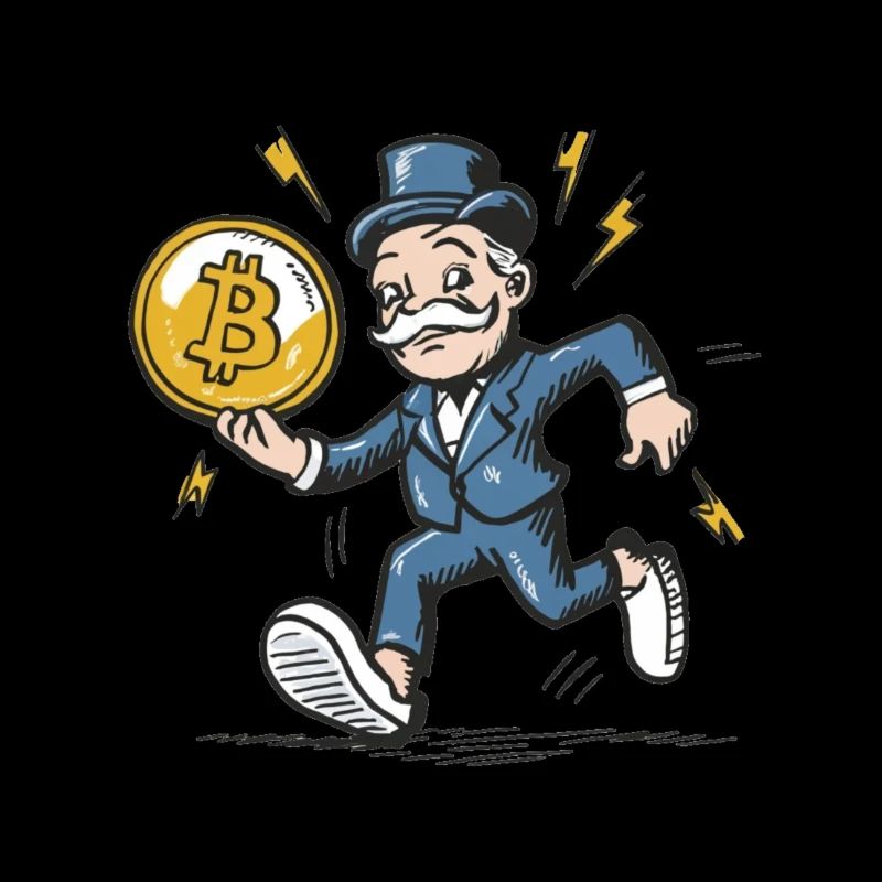 -Mann mit Bitcoin