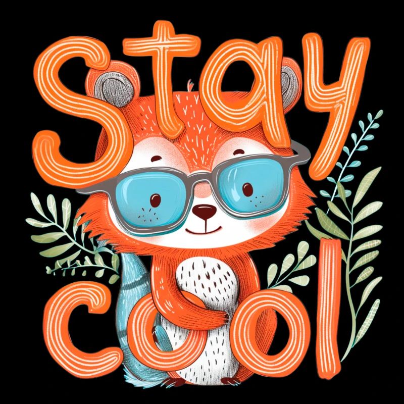 Stay Cool Clever Cute Casual Fox with Glasses