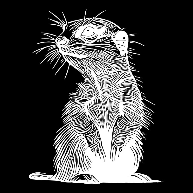 Suricate mignon avec de la fourrure et des rayures croisées