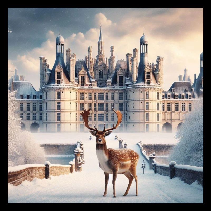 cerf majestueux au château