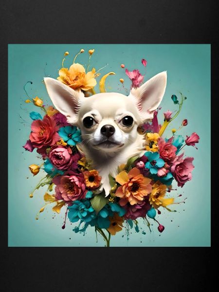 Chihuahua, fleurs