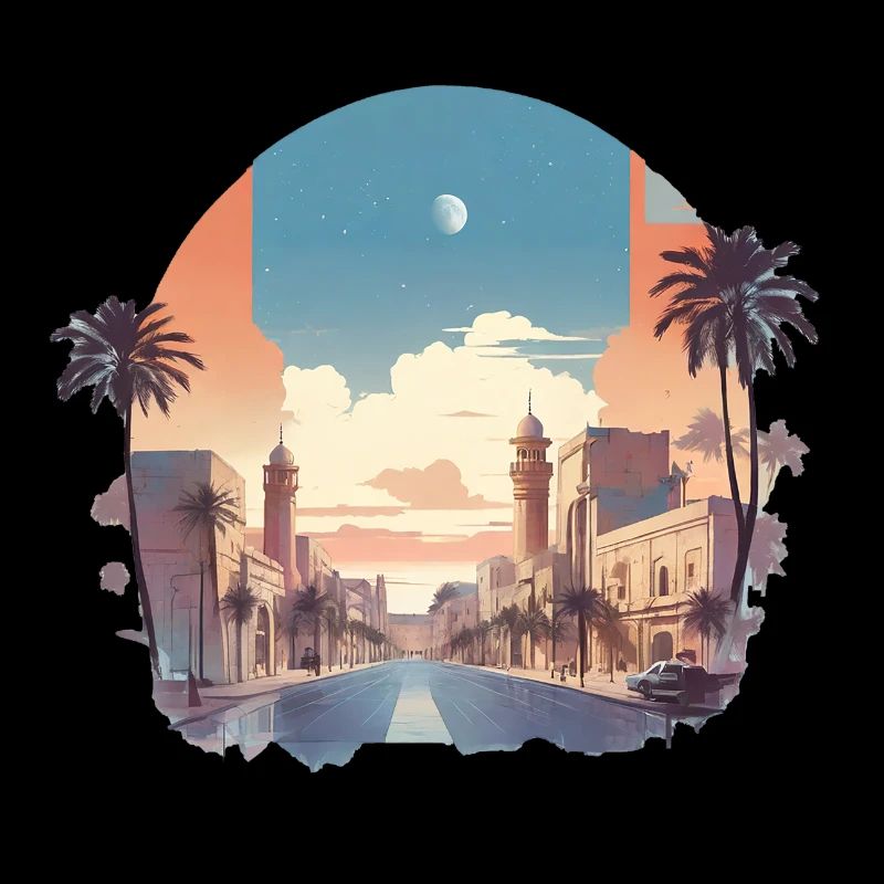 Minimalistisches Design einer arabischen Stadt