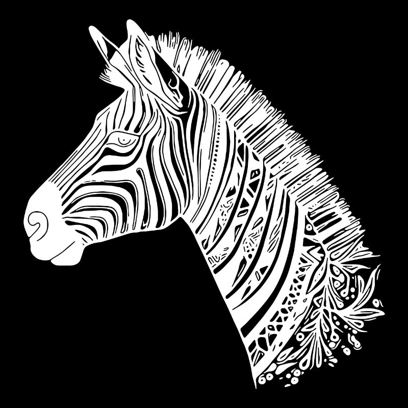 Zebra Head Tattoo Style Lines