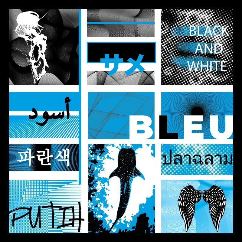 #16 BLEU NOIR ET BLANC