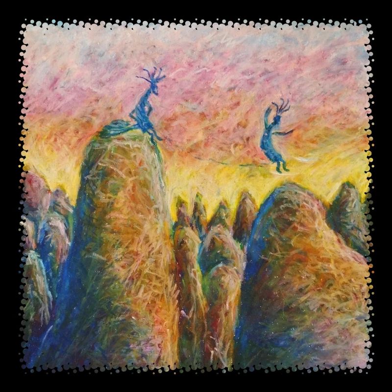 Mountain, climbing, jumping, kokopelli