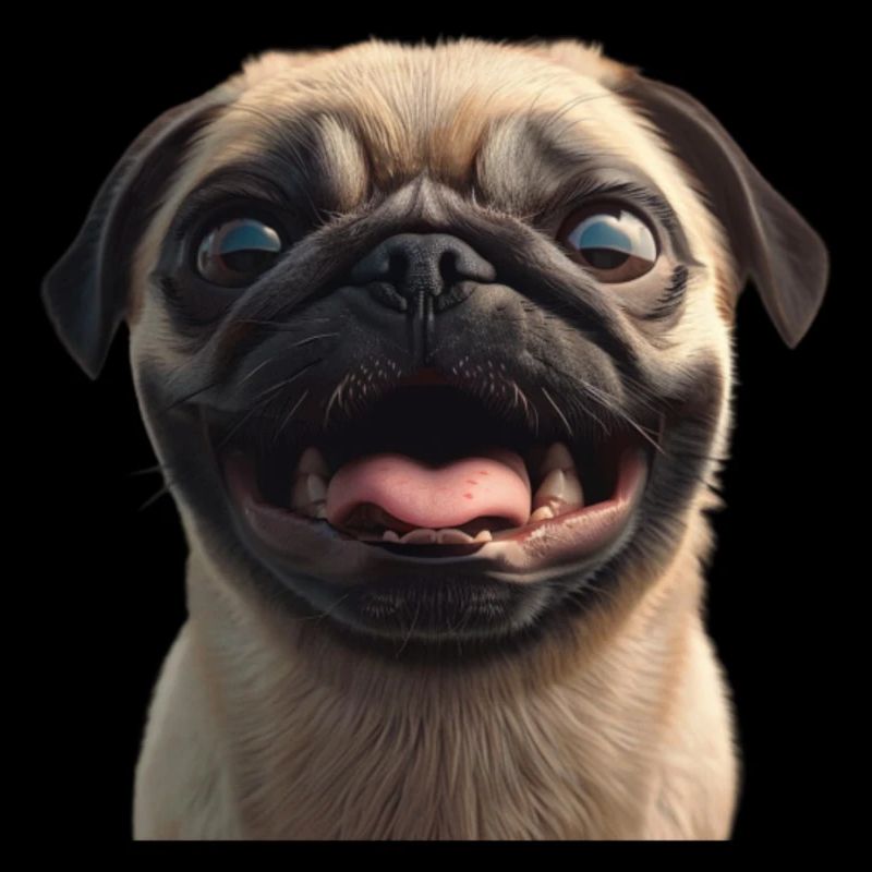 Pug with big 3D