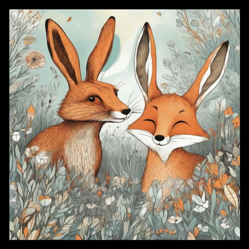 Hare and fox