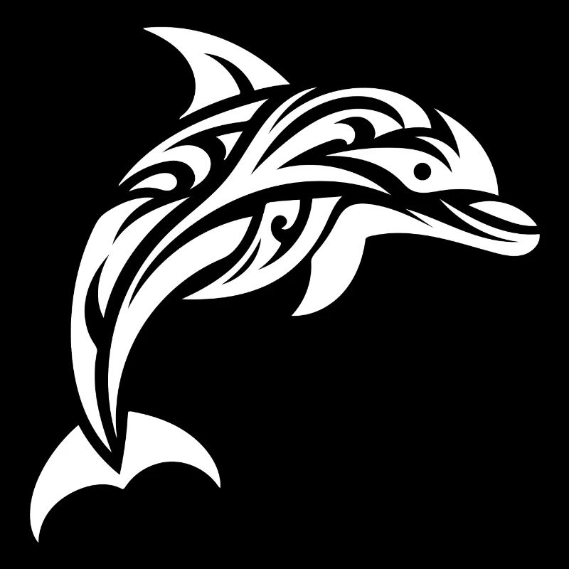 Jumping Cute Tattoo Dolphin