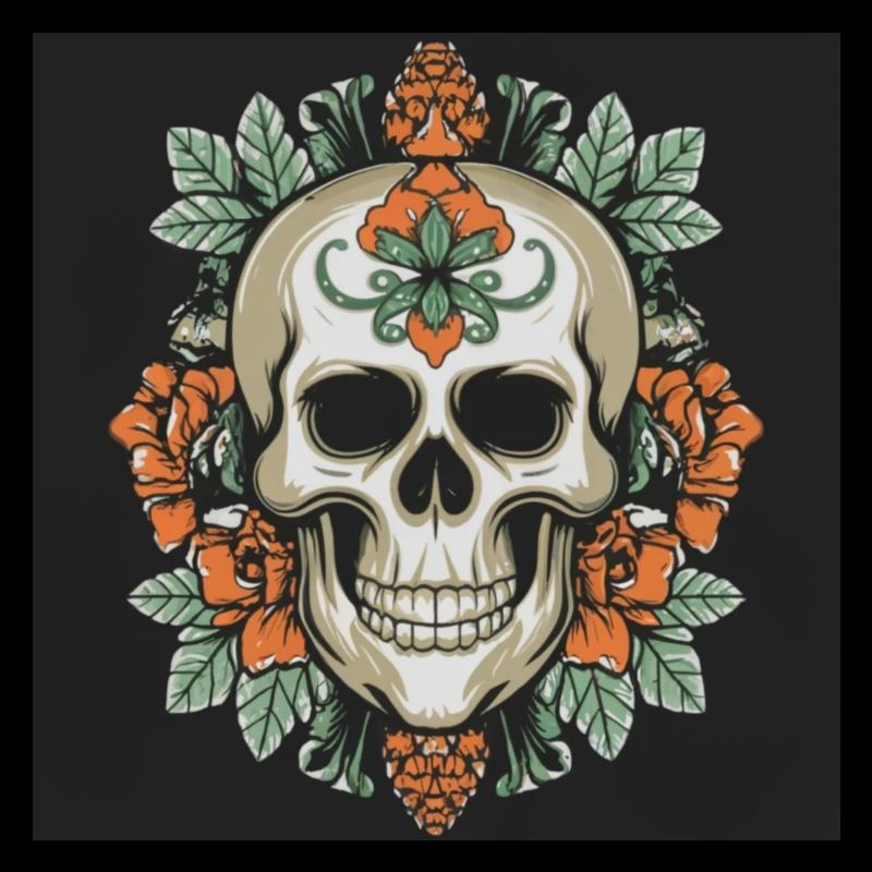 Crâne avec des roses