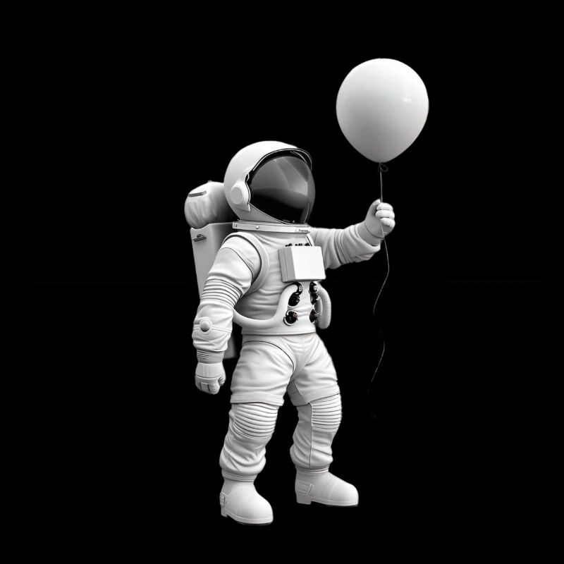 Modern astronaut with balloon
