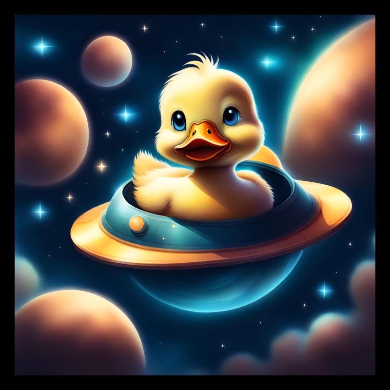 Cute duck in space