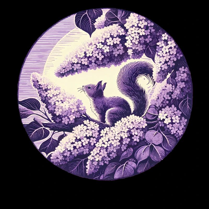 Art de l’écureuil lilas