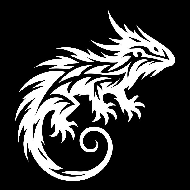 Struppiges Bartagame Tribal Drachen Tattoo