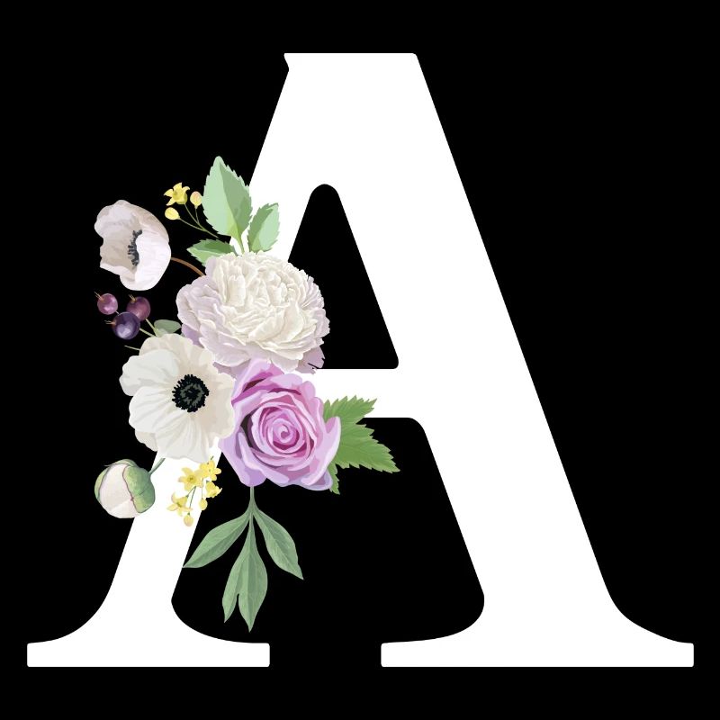 Lettre a floral violet