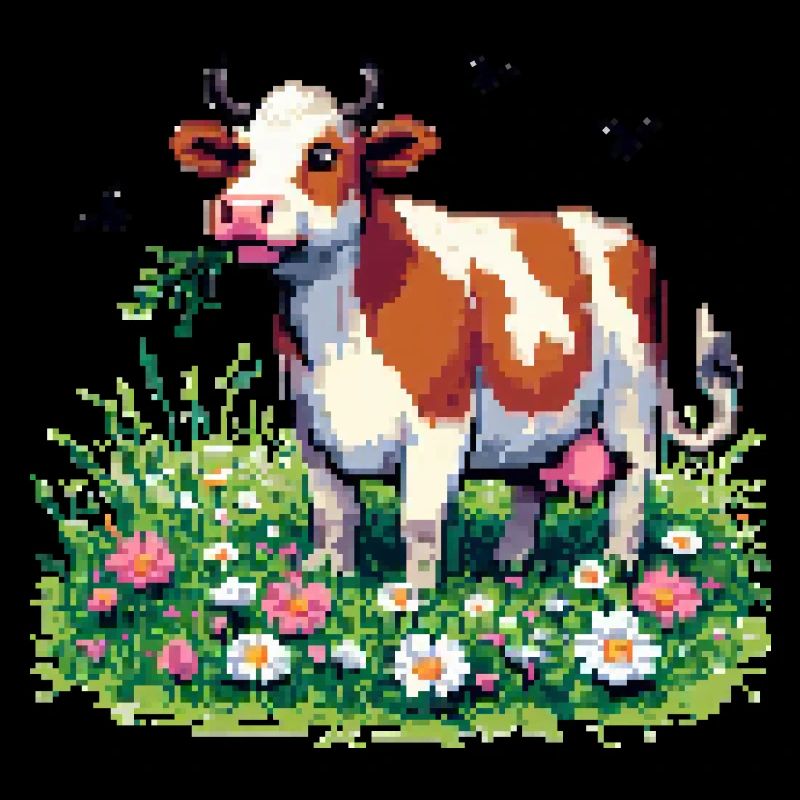 PixelArt Happy Cow
