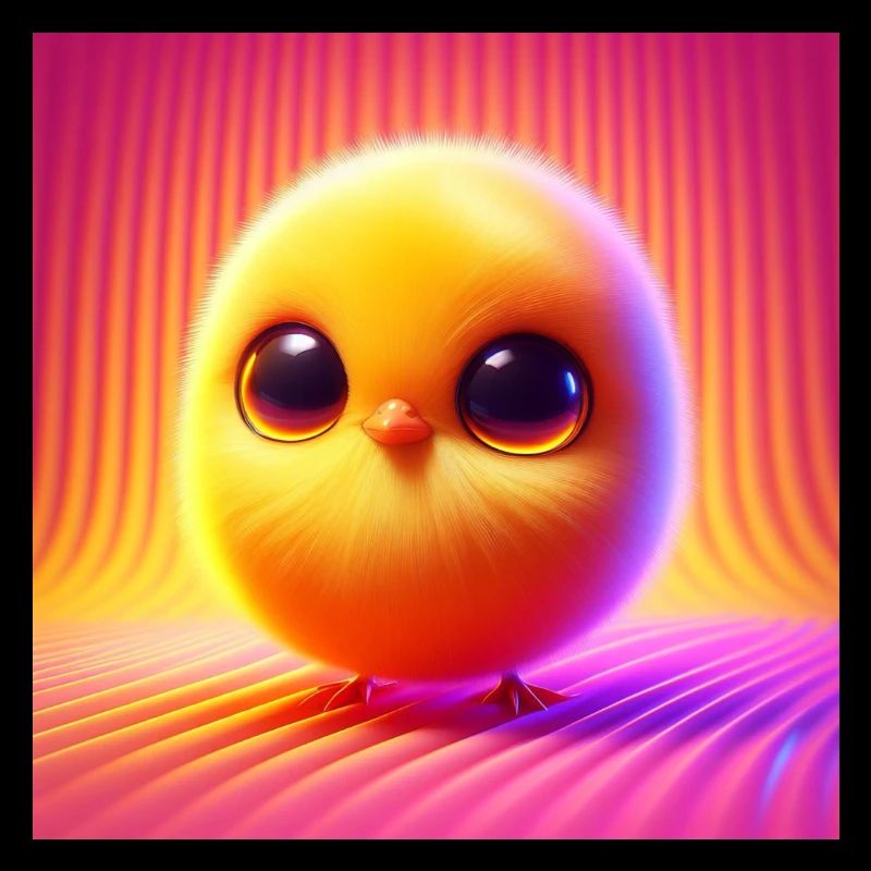 chick fluffy pastel color 3D hyperrealism