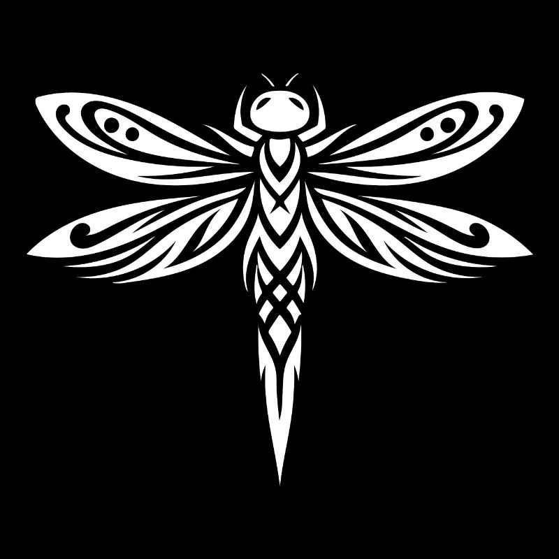 Élégant tatouage de libellule en filigrane