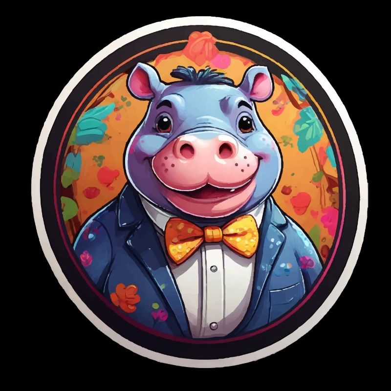 Lustiges Comic Nilpferd