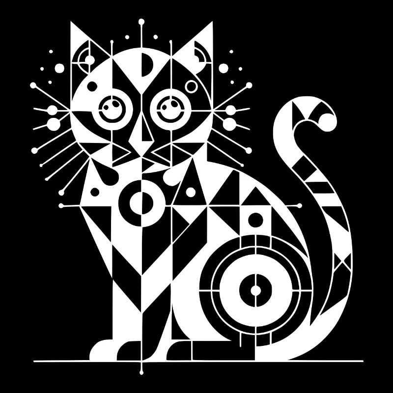 Geometric Cat Lines Design