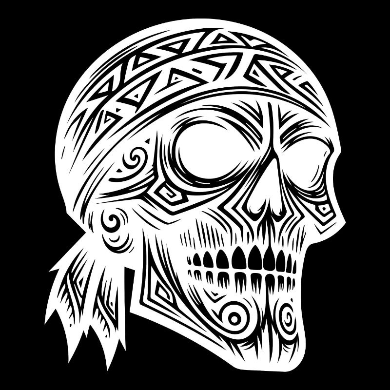 Costume de pirate crâne dans le Style de tatouage tribal