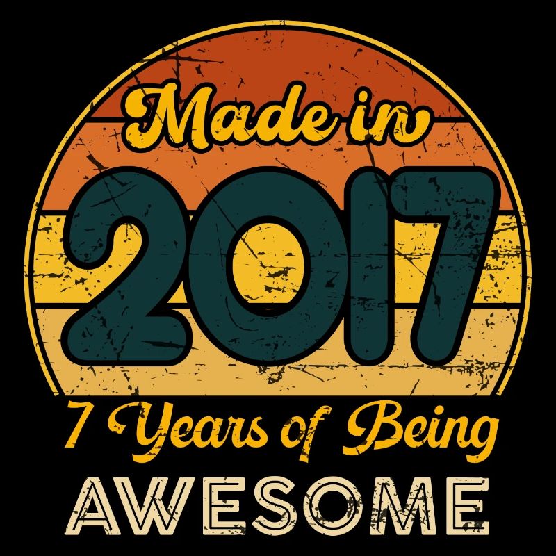 Né en 2017 - Vintage 2017 Anniversaire Rétro