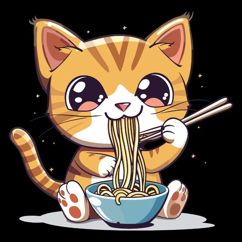 Katze Nudeln Ramen in Kawaii