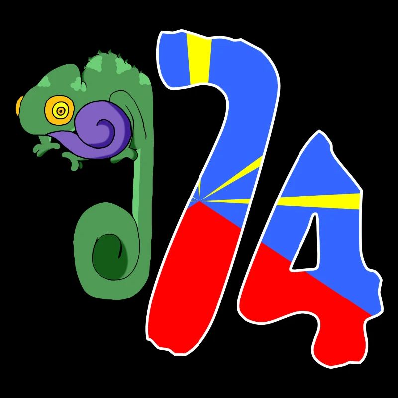 Caméléon 974 Drapeau