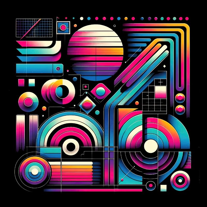 Neon Retro Wave Abstrakt