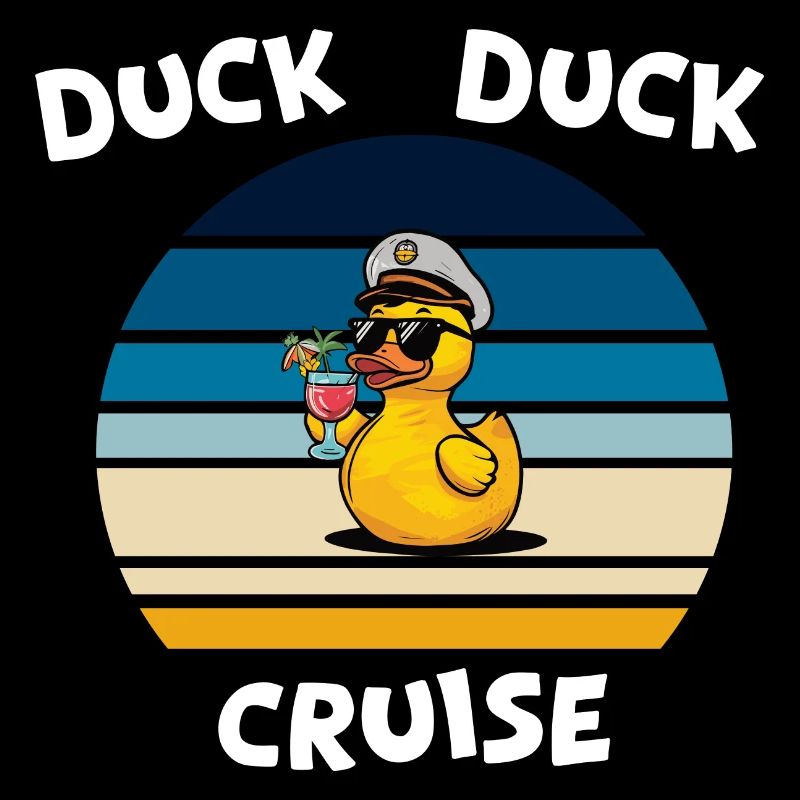 Croisière canard canard coucher de soleil rétro