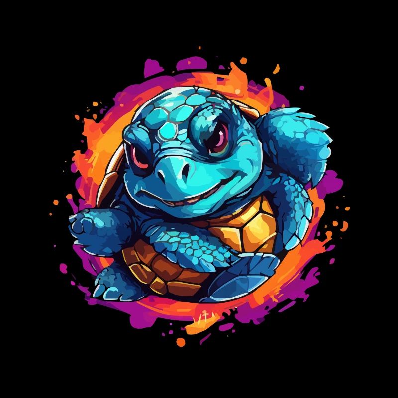 Tortue sautant hors de l’image