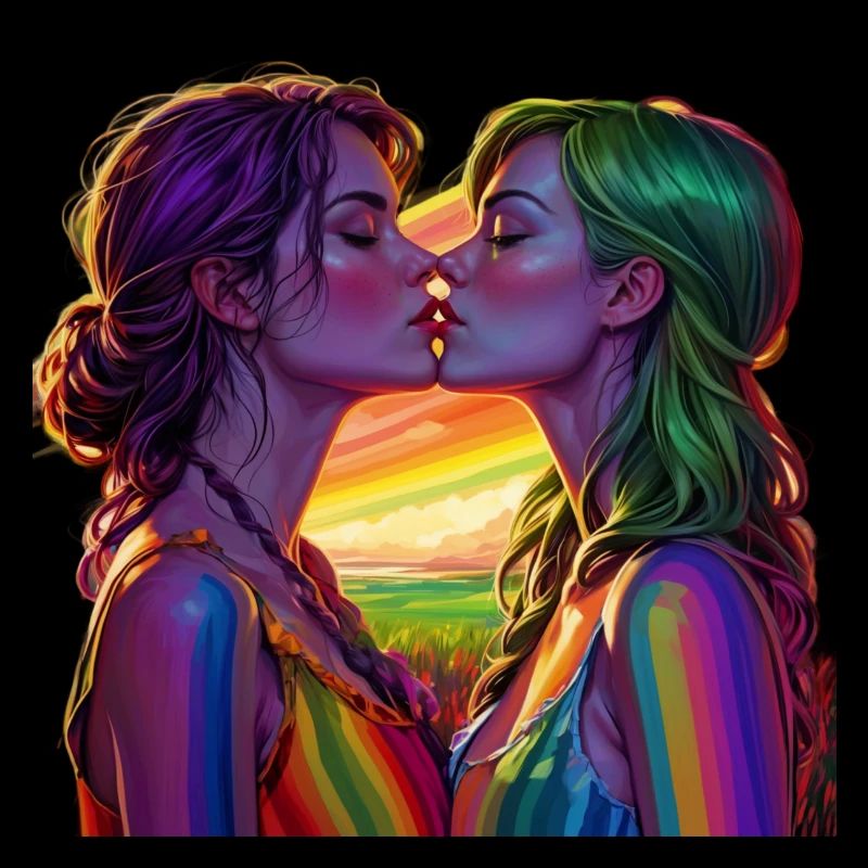 Regenbogenfarbene Lesben