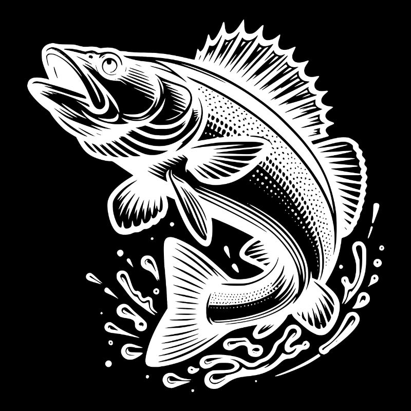 Grand poisson sandre sauteur