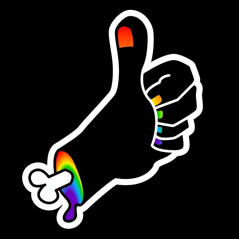 Daumen Hoch der Knochenhand : Sticky Queer Pride