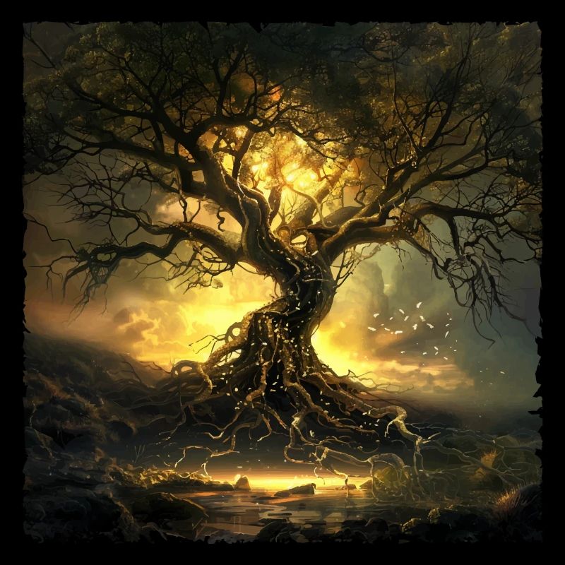Baum des Lebens Yggdrasil Wikinger Midgard