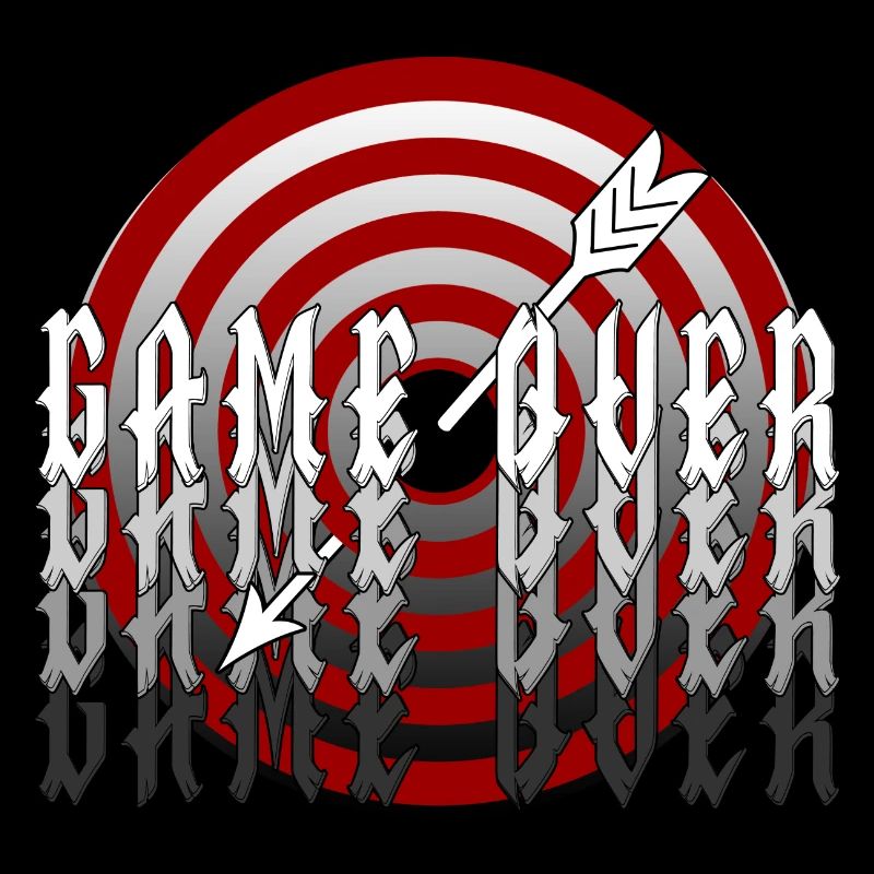 game over Pfeil mitten ins Schwarze - Scheibe