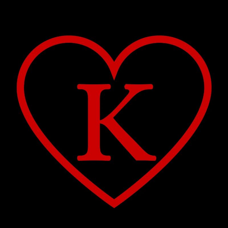 Letter k Red Heart