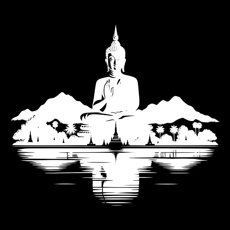 Paysage du temple bouddhiste de Thaïlande