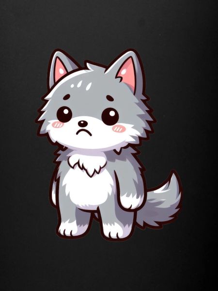 Triste petit loup mignon