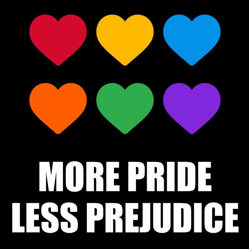 More Pride Less Prejudice Rainbow hearts