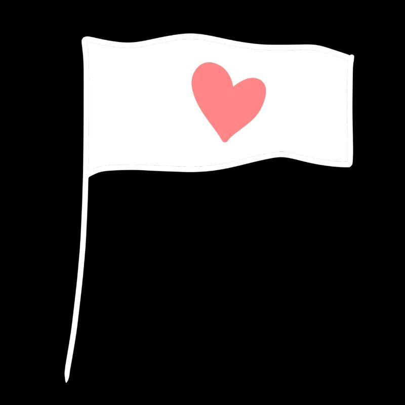 Symbole Drapeau Forme Coeur Rose
