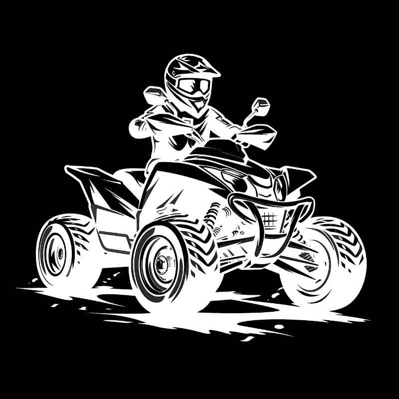 Quad Biker Silhouette: Offroad Action Design