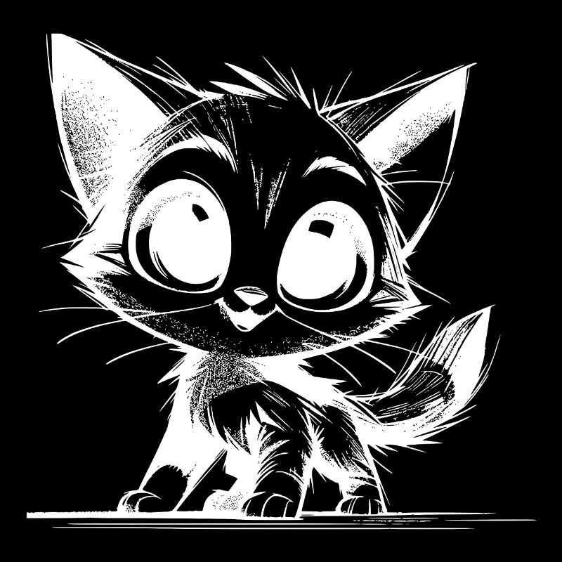 Crayon mignon dessin chats yeux de bébé