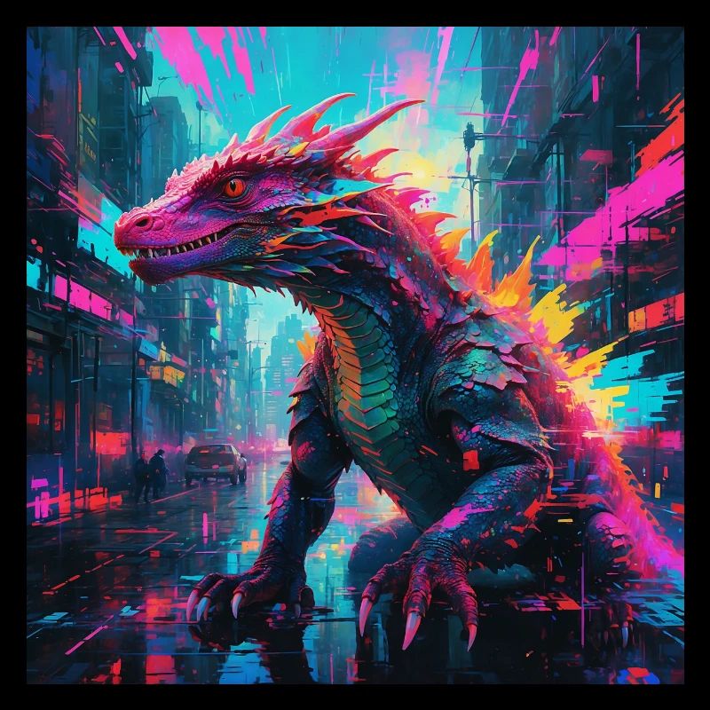 Dragon de Komodo néon