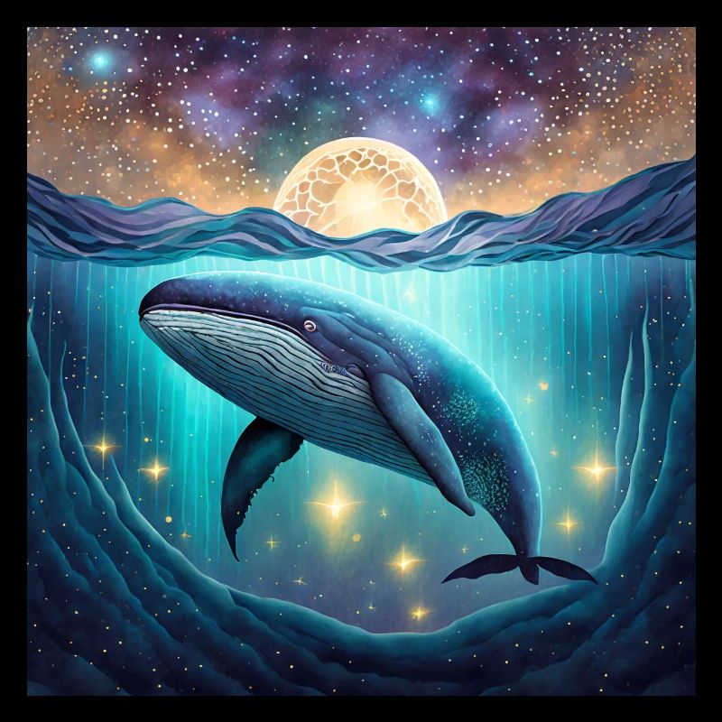Wal, Mondschein, Ocean, Universe