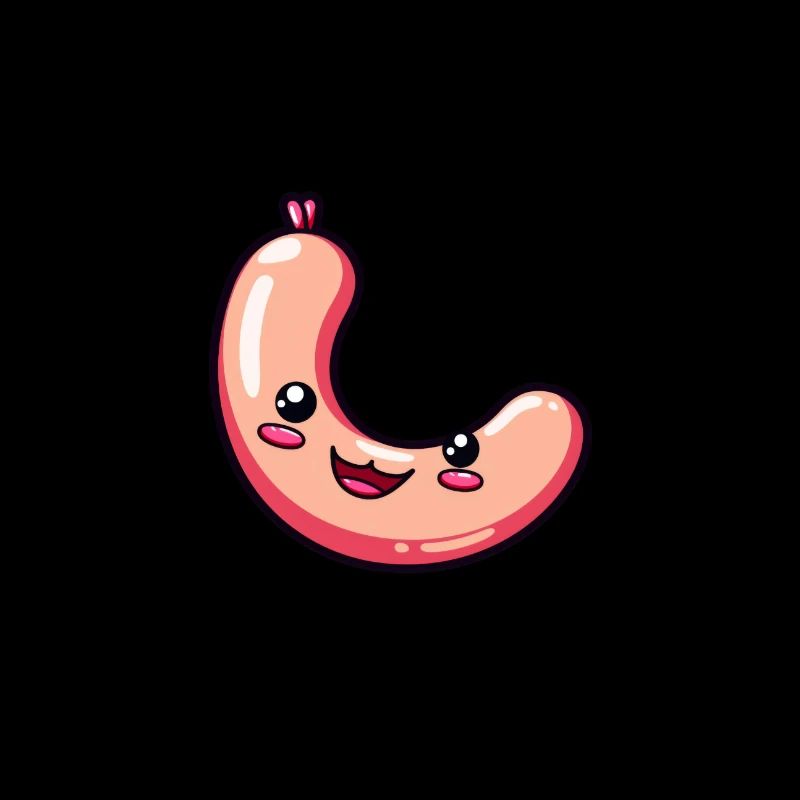 Saucisse joyeuse au visage doux