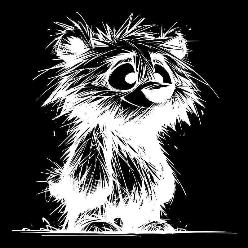 Schmutziger wuscheliger Bär Kinder Zeichnung