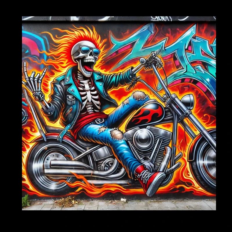 Rocker in flames