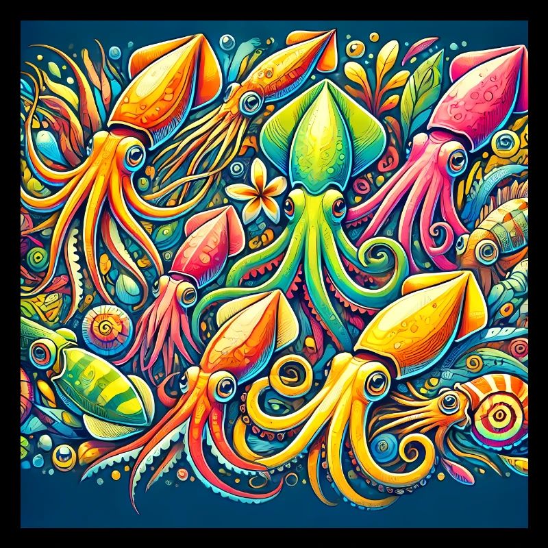 Squid Pattern, Love Ocean Animals