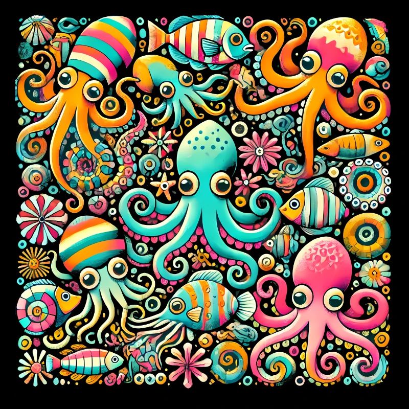 Squid Pattern, Love Ocean Animals